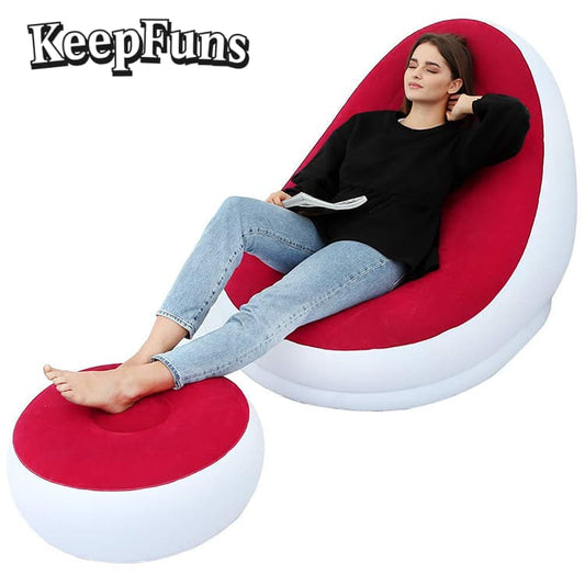 KeepFuns Inflatable Single Sofa, inflates quickly, is lightweight, and suitable for home, camping, and other outdoor activities, etc.