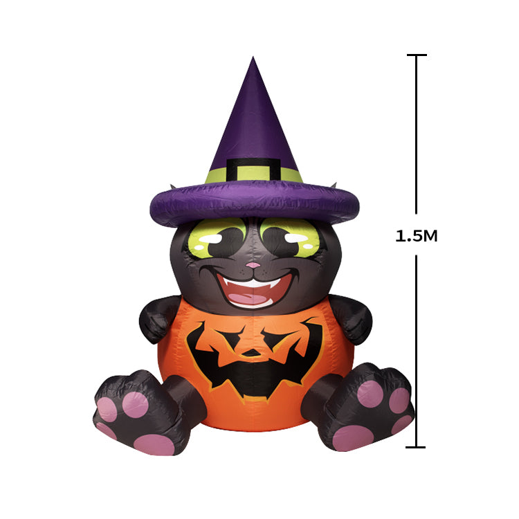 1.5M Halloween Inflatable Black Cat Decoration