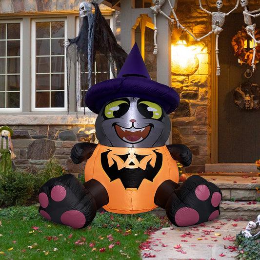 1.5M Halloween Inflatable Black Cat Decoration