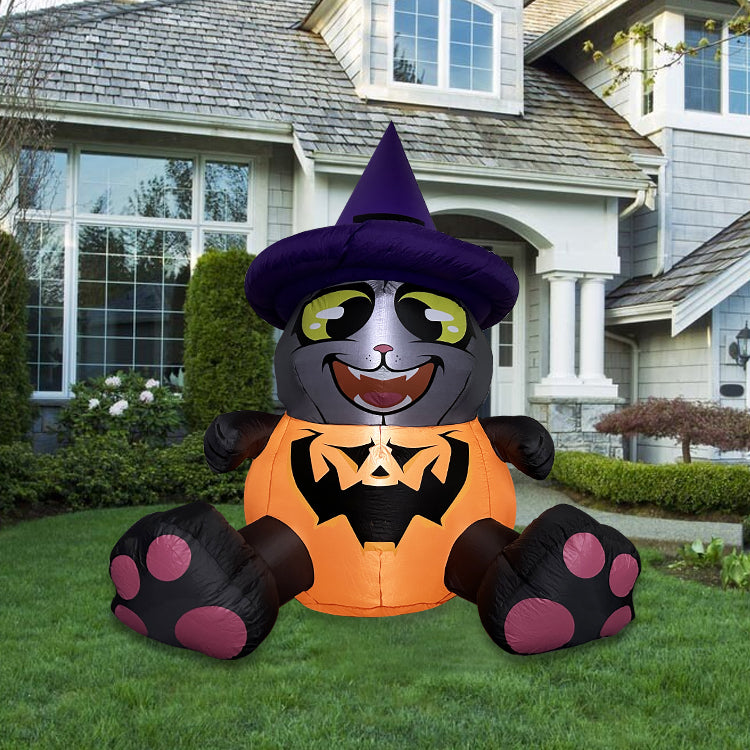 1.5M Halloween Inflatable Black Cat Decoration