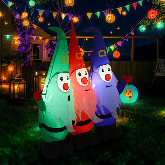 1.5m Christmas inflatable luminous dwarf ornaments colorful elves with lights decoration outdoor courtyard festival decoration props