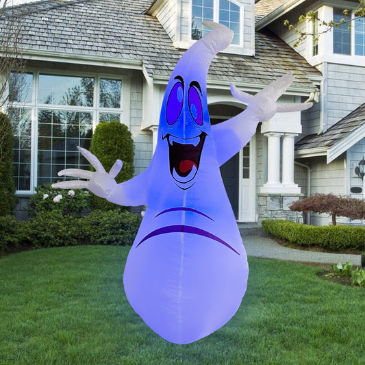 1.8M Blow-Up Inflatable Floating Ghost with Built-In LED Lights Outdoor Yard Decoration