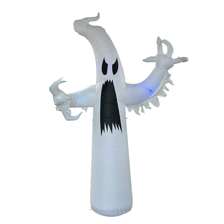 1.8M Tall Halloween Inflatable White Ghost, Outdoor Blow Up Yard Decoration with LED Lights for Garden, Lawn, Party, Holiday