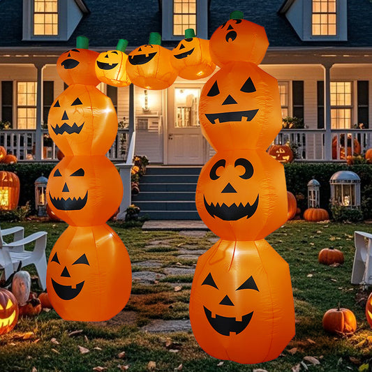 10FT Halloween Inflatable Pumpkin Archway Decoration - LED - Lit Jack - o'- Lanterns for Outdoor Yard, Garden, Party Entrance Decor
