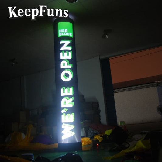 KeepFuns inflatable light tubes feature rapid inflation. They can be customized in size, color, and printed content, and are lightweight. They are suitable for store or product promotion, event promotion, etc.