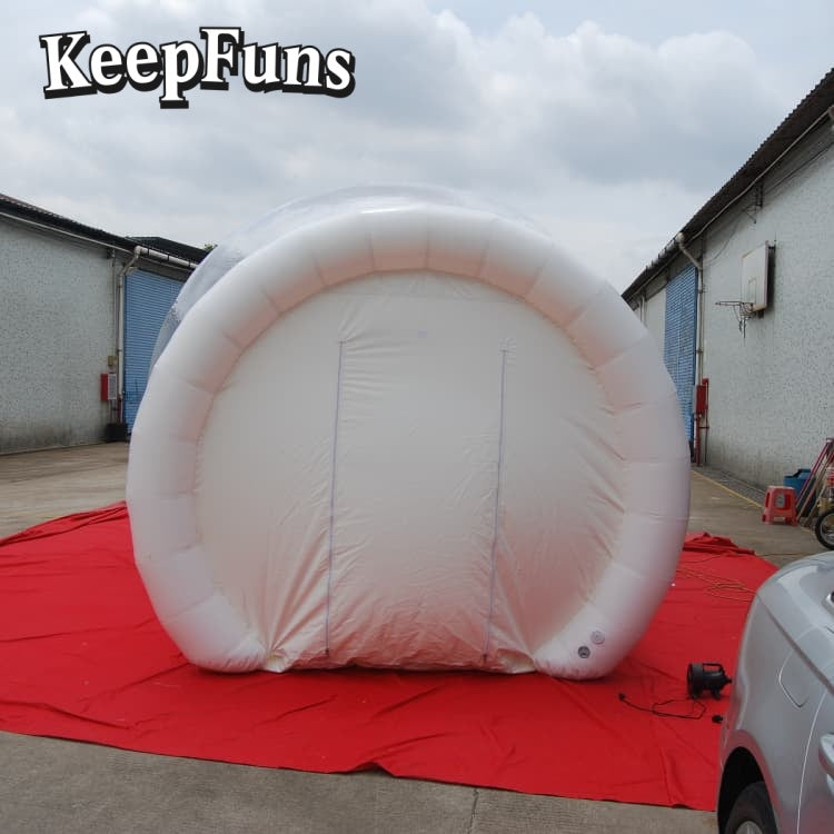 KeepFuns White dome inflatable tent, with quick inflation, lightweight, sturdy, suitable for courtyard decoration, hotel tents, outdoor sightseeing, etc.