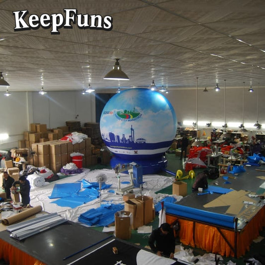 KeepFuns inflatable floor balloons: customizable (size/color/print), quick-inflate, waterproof, durable, for business/events/competitions.
