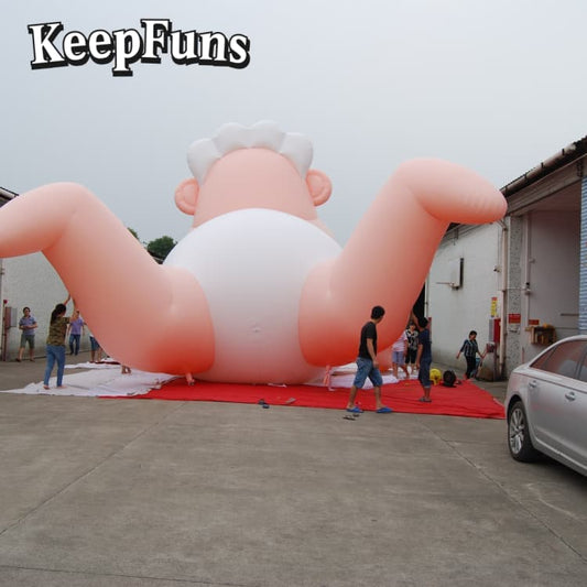 KeepFuns Waterproof Baby-Shaped Inflatable Advertising Sign - Customizable Size & Logo Print for Brand Activation & Mall Aesthetics