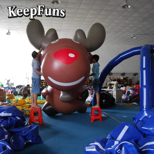 KeepFuns Heavy-Duty Waterproof PVC Inflatable Deer - Customizable Logo, Ideal for Product Promotion & Commercial Activities