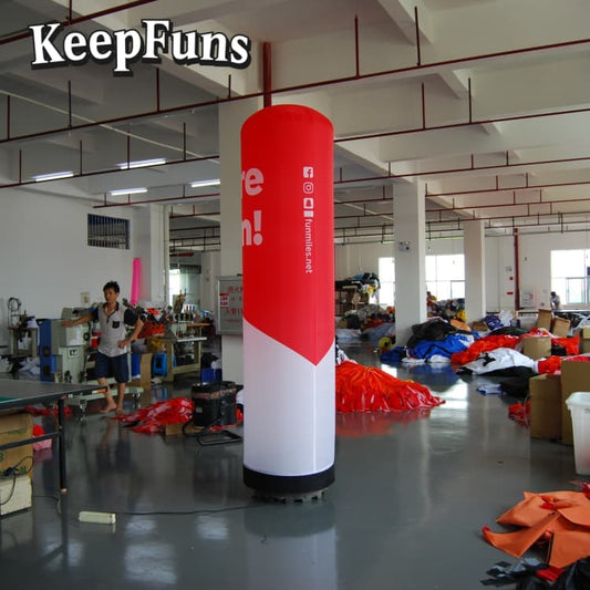 KeepFuns Inflatable Advertising Light Tubes: Customizable (color, size, print), easy to inflate, durable, ideal for ads, malls, clubs, courtyards.