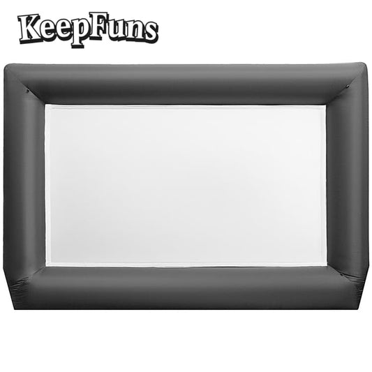 KeepFuns inflatable movie screen/projection screen, with support legs, easy to install, customizable in size, can be used for indoor and outdoor screenings, suitable for parties, advertising, etc.