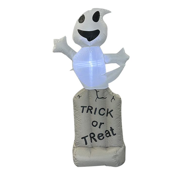 5FT Halloween Inflatable Ghost on Tombstone Decoration - LED - Lit Trick or Treat Yard Decor for Outdoor Lawn, Garden, Party