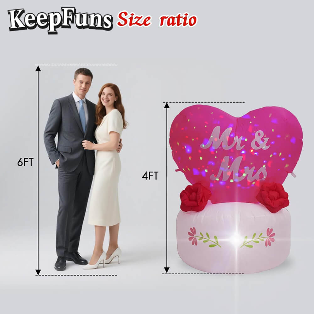 KeepFuns Wedding Heart Inflatable Decoration - Outdoor Courtyard Romantic Festival Inflatable