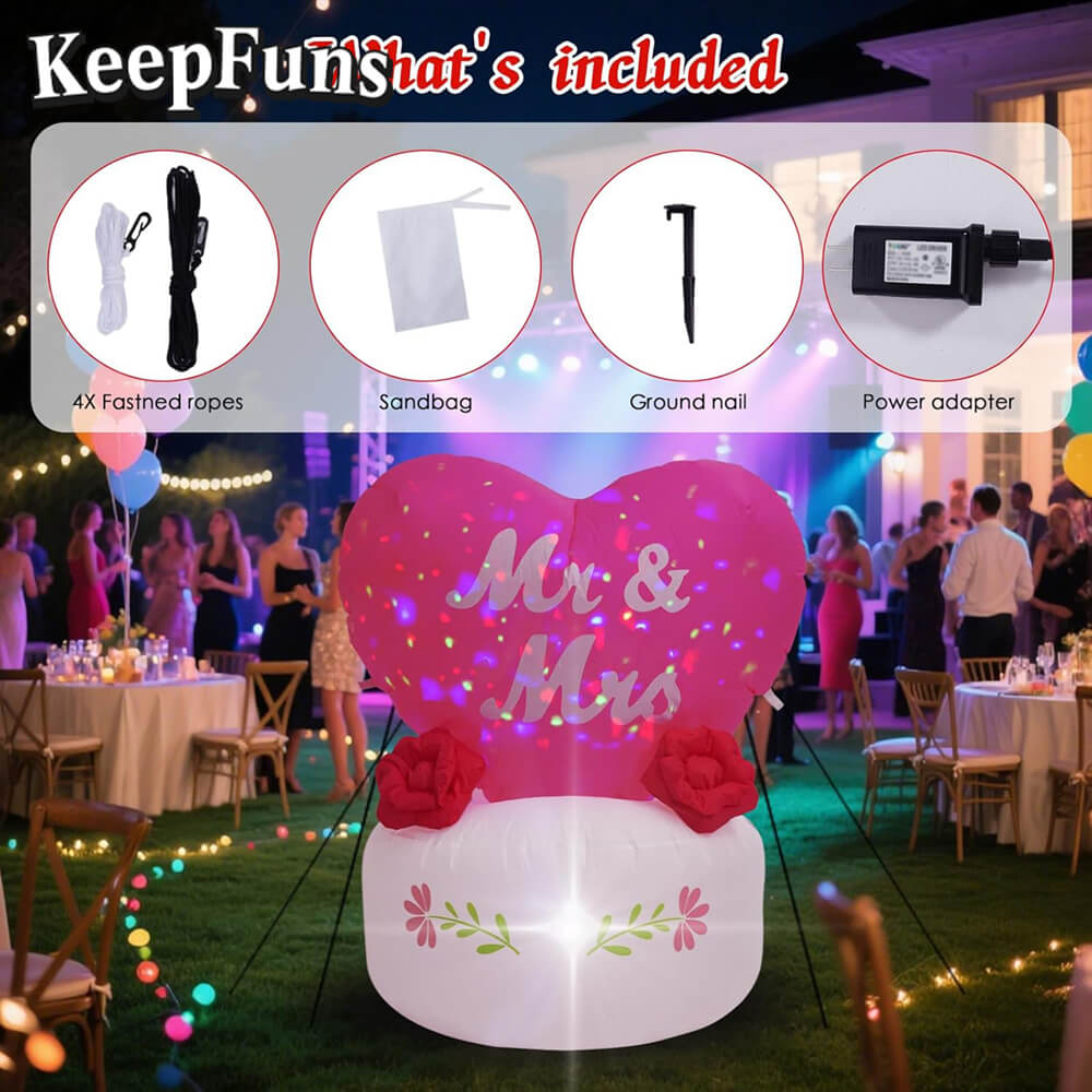KeepFuns Wedding Heart Inflatable Decoration - Outdoor Courtyard Romantic Festival Inflatable