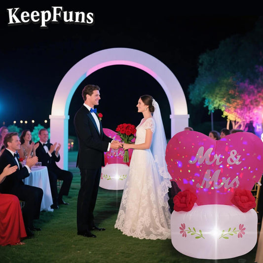 KeepFuns Wedding Heart Inflatable Decoration - Outdoor Courtyard Romantic Festival Inflatable