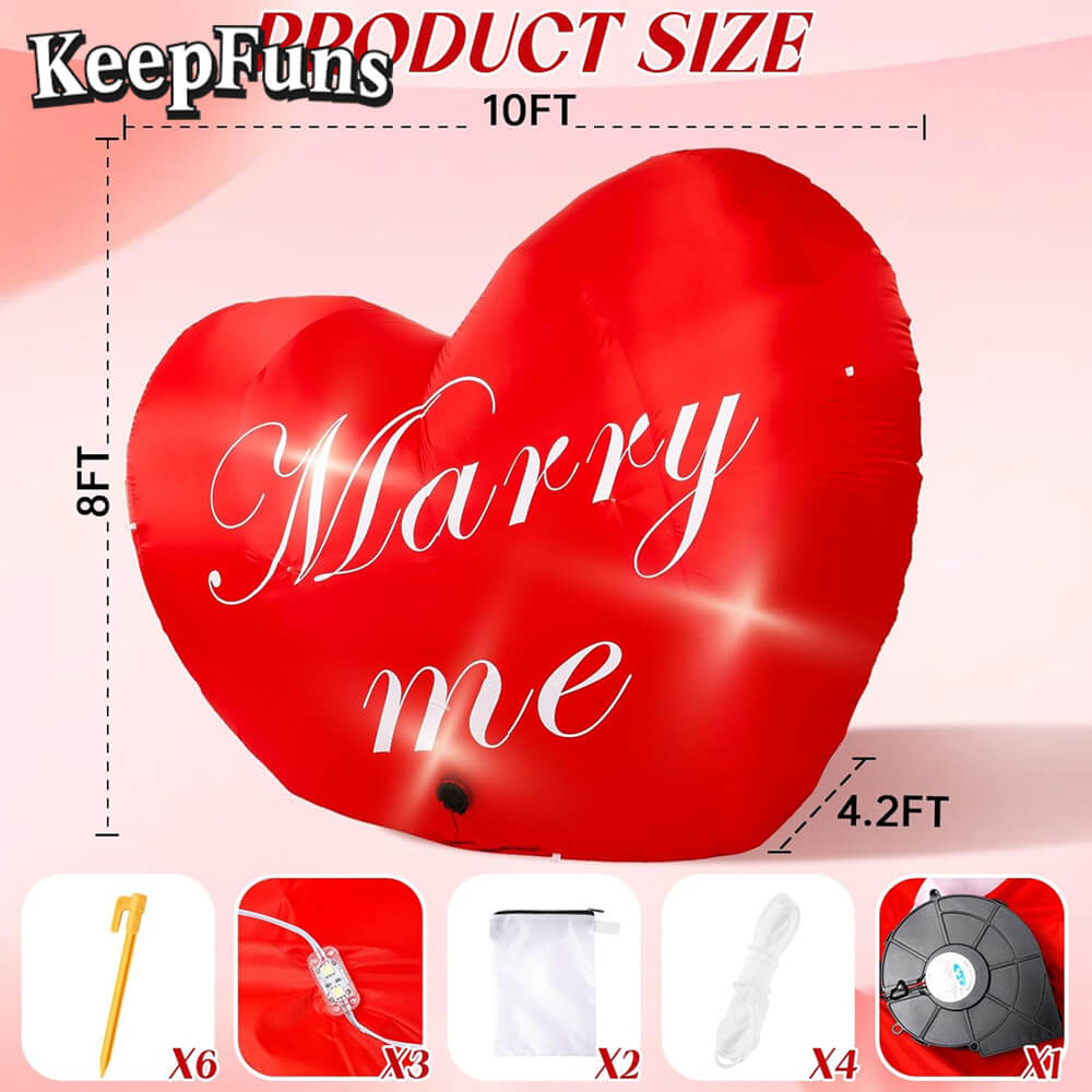 KeepFuns Valentine's Day Love Proposal Inflatable Decoration - Outdoor Beach Romantic Festival Inflatable