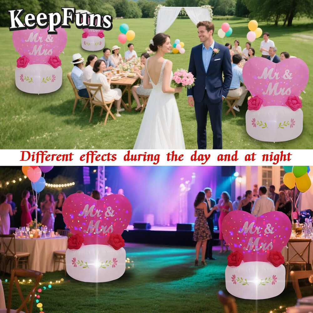 KeepFuns Wedding Heart Inflatable Decoration - Outdoor Courtyard Romantic Festival Inflatable