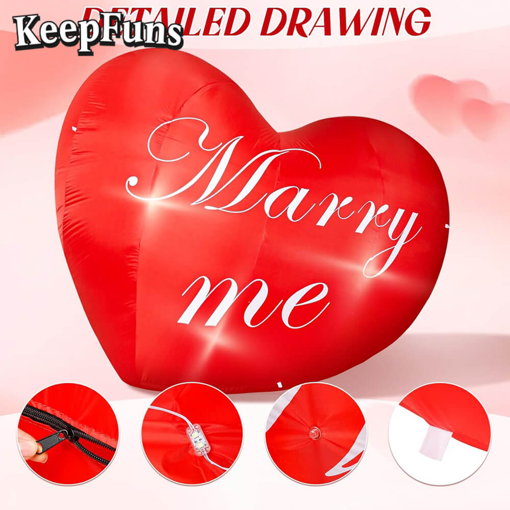 KeepFuns Valentine's Day Love Proposal Inflatable Decoration - Outdoor Beach Romantic Festival Inflatable