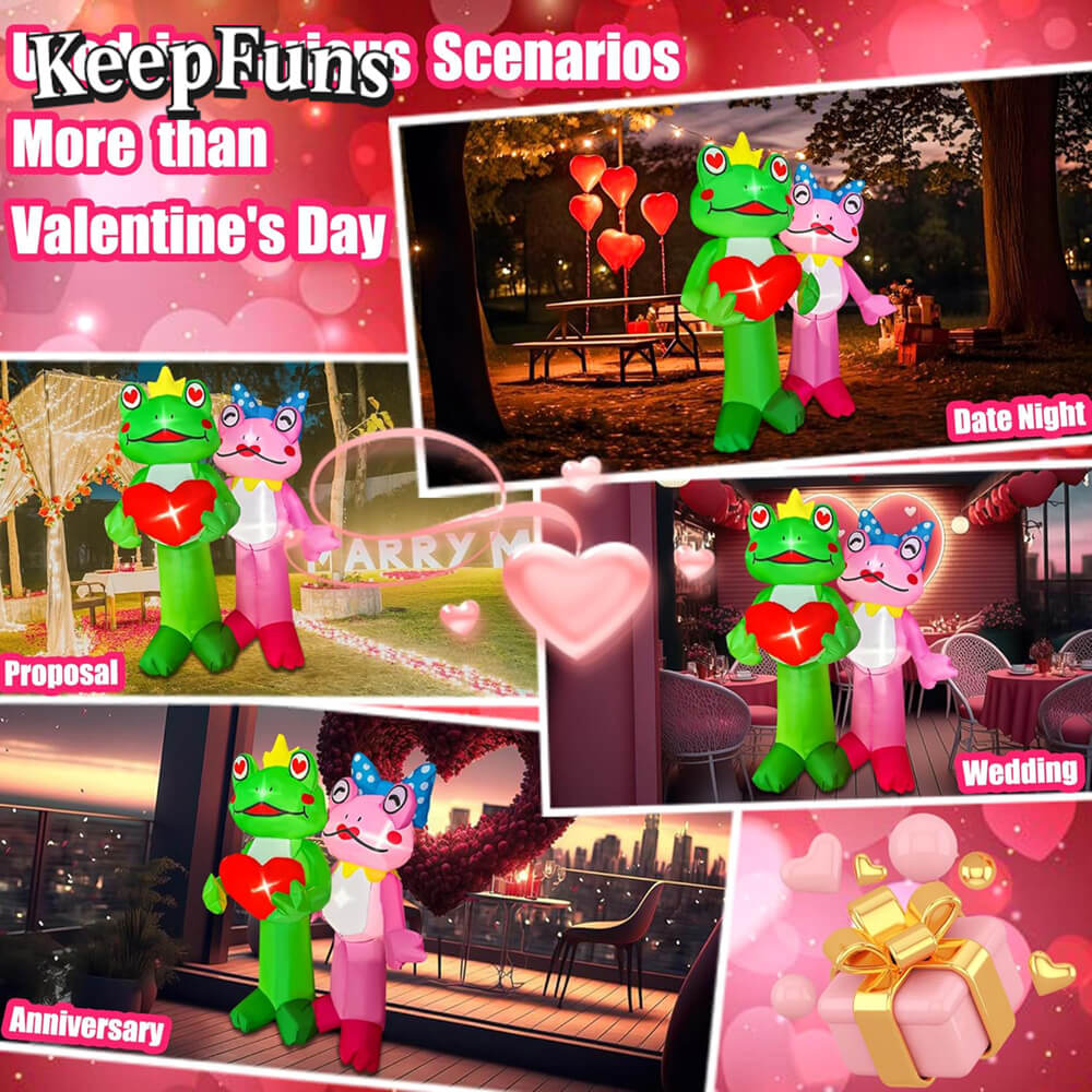 KeepFuns Valentine's Day Frog Couple Inflatable Decoration - Outdoor Garden Romantic Festival Inflatable Model