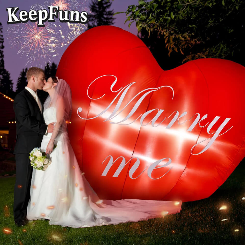 KeepFuns Valentine's Day Love Proposal Inflatable Decoration - Outdoor Beach Romantic Festival Inflatable