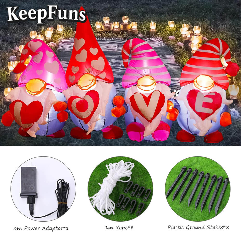 KeepFuns Valentine's Day LOVE Elf Inflatable Decoration - Outdoor Courtyard Romantic Festival Inflatable Model