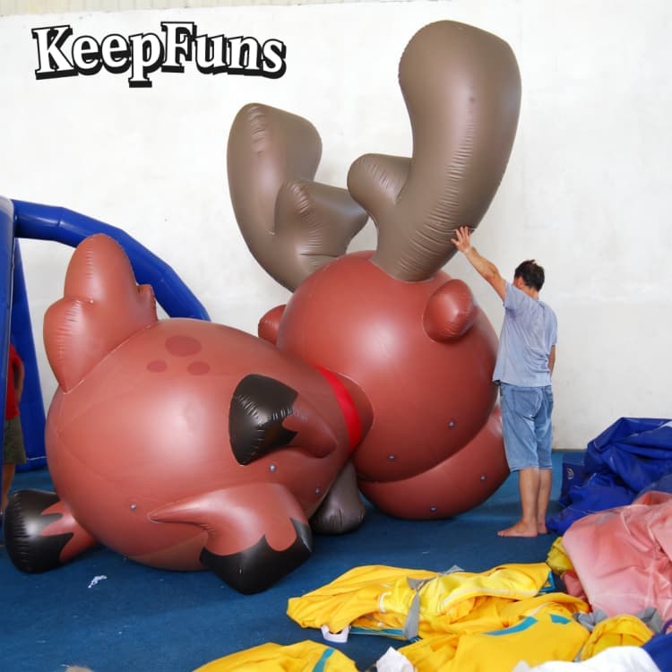 KeepFuns Heavy-Duty Waterproof PVC Inflatable Deer - Customizable Logo, Ideal for Product Promotion & Commercial Activities