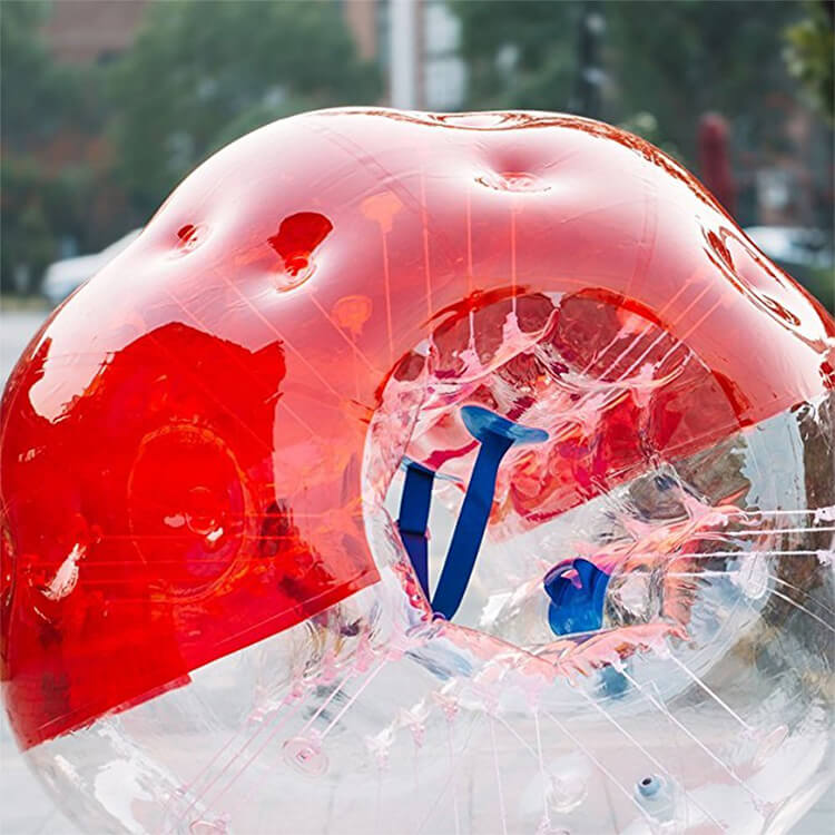 FeepFuns Adult inflatable bumper ball red and blue contrast outdoor team building props fun sports collision ball transparent inflatable battle ball