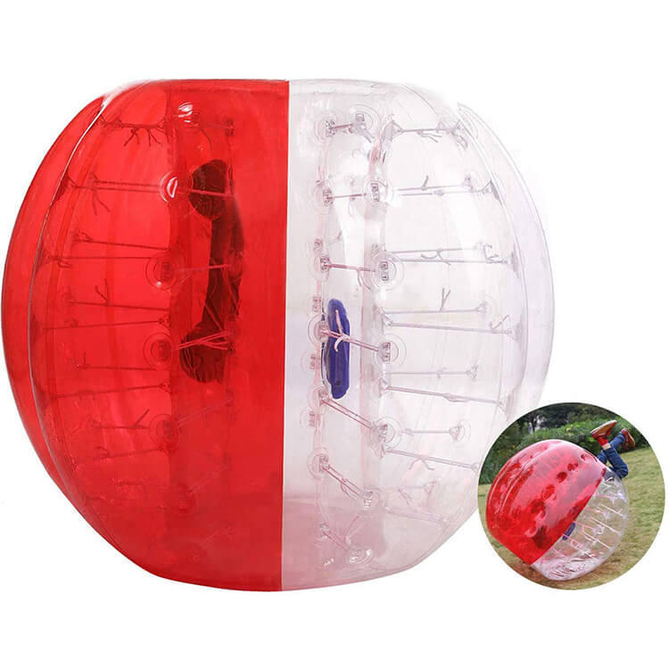 FeepFuns Adult inflatable bumper ball red and blue contrast outdoor team building props fun sports collision ball transparent inflatable battle ball