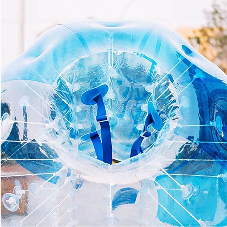 FeepFuns Adult inflatable bumper ball red and blue contrast outdoor team building props fun sports collision ball transparent inflatable battle ball