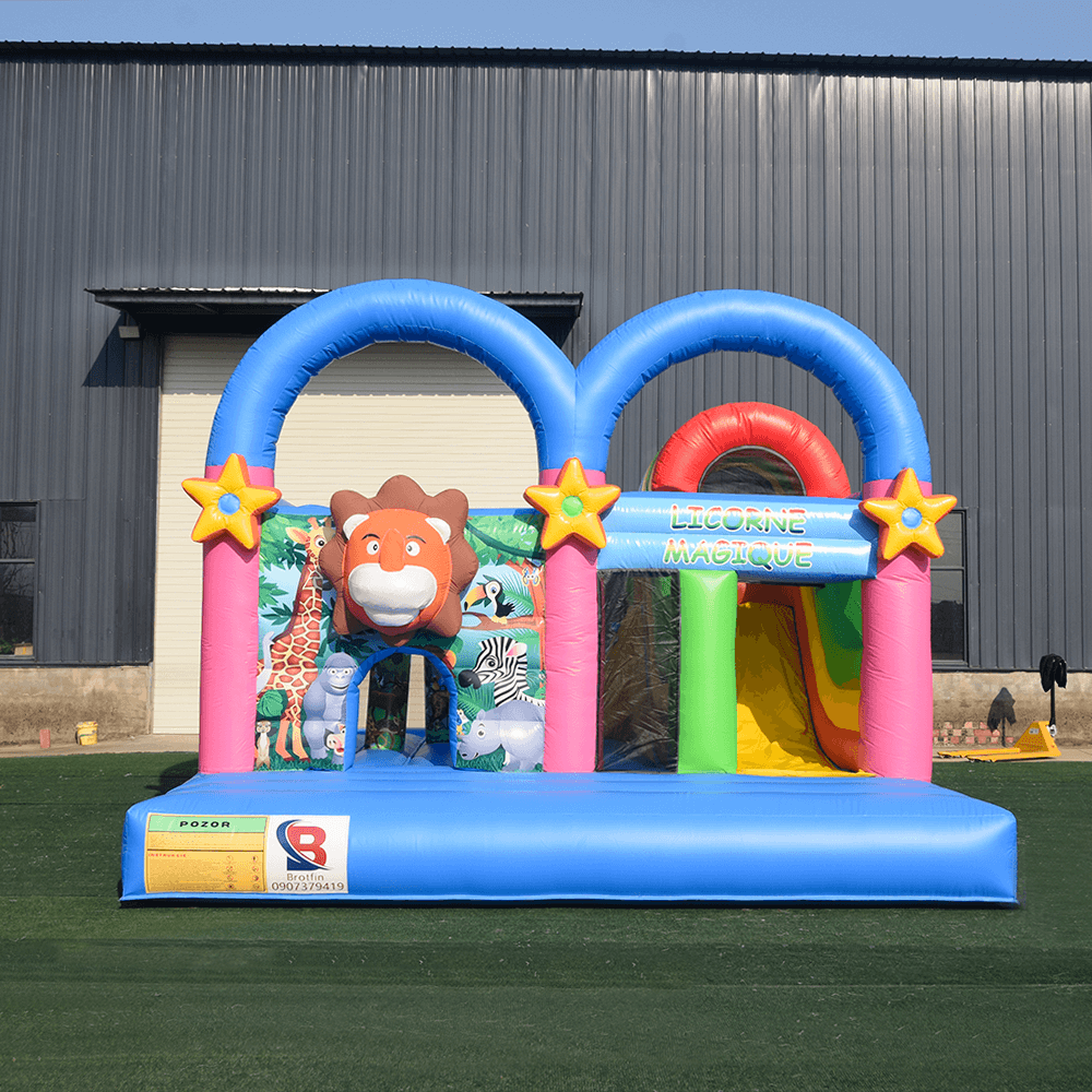 KeepFuns Animal theme inflatable amusement park Children's slide trampoline park Outdoor parent-child interactive amusement facilities Colorful cartoon inflatable toys