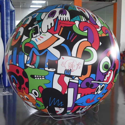 KeepFuns Art graffiti inflatable advertising ball trendy exhibition decoration air model creative activity giant prop ball