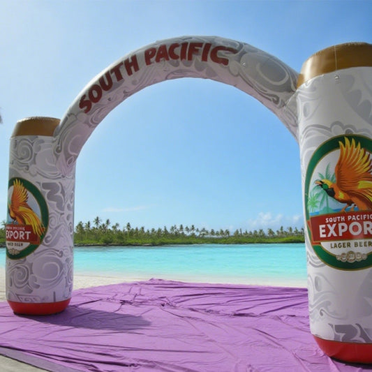 KeepFuns Beer can shaped inflatable arch brand event promotion arch outdoor beach party arch custom LOGO marketing arch