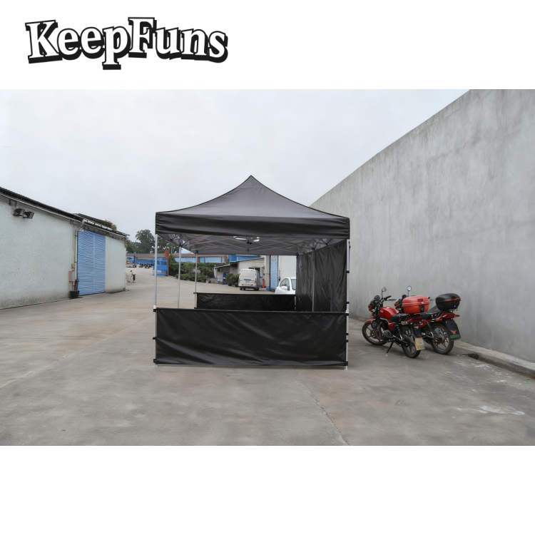 KeepFuns Black Folding Tent - Customizable Size & Printing, Easy Setup for Marketing Campaigns, Advertising & Outdoor Events