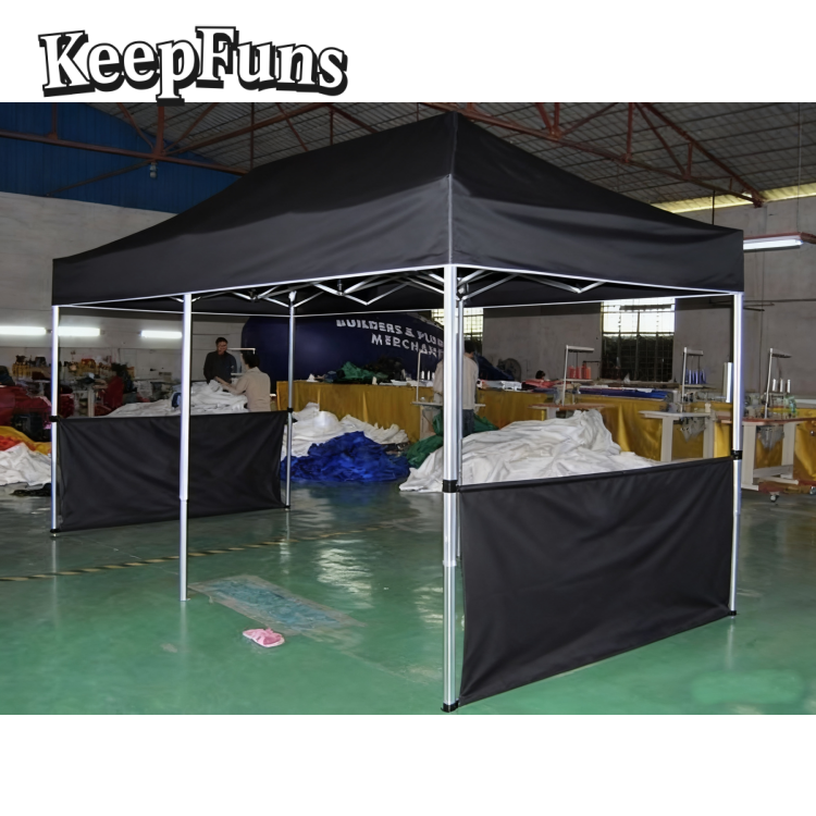 KeepFuns Black Folding Tent - Customizable Size & Printing, Easy Setup for Marketing Campaigns, Advertising & Outdoor Events