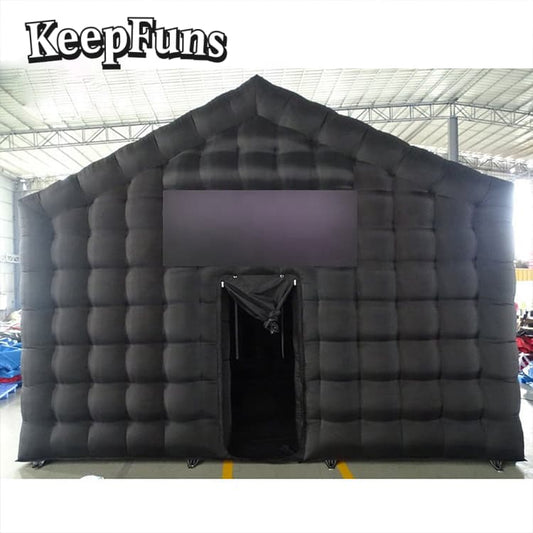 KeepFuns Black inflatable peak tent, with customizable size and logo, and quick inflation. Suitable for parties, night discos, outdoor entertainment, advertising, etc.