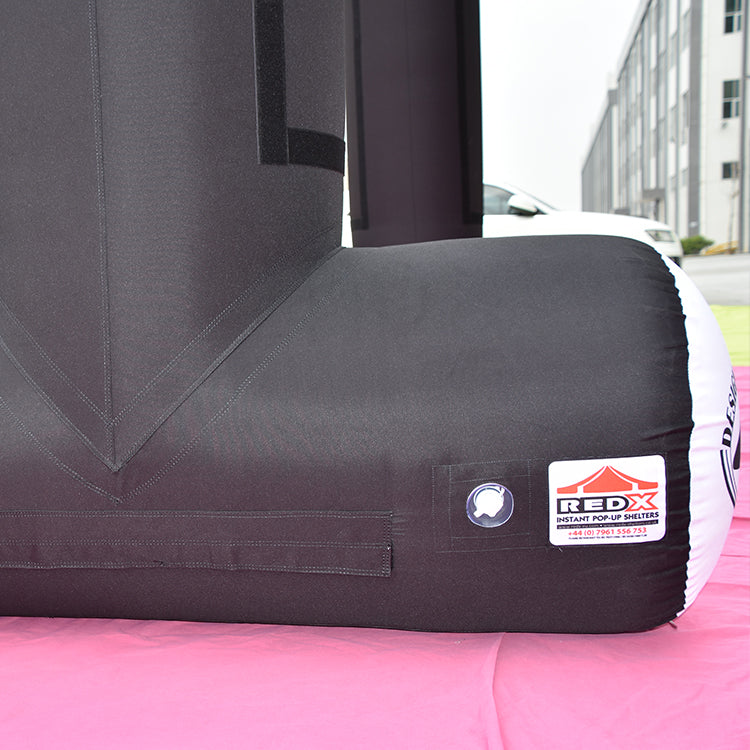 KeepFuns Black and white checkered angled inflatable arches, outdoor event finish arches, running and cycling competition arches, custom event logo arches