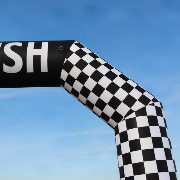 KeepFuns Black and white checkered angled inflatable arch for outdoor events, starting and ending points, running and cycling competitions, customized event signage, and arches