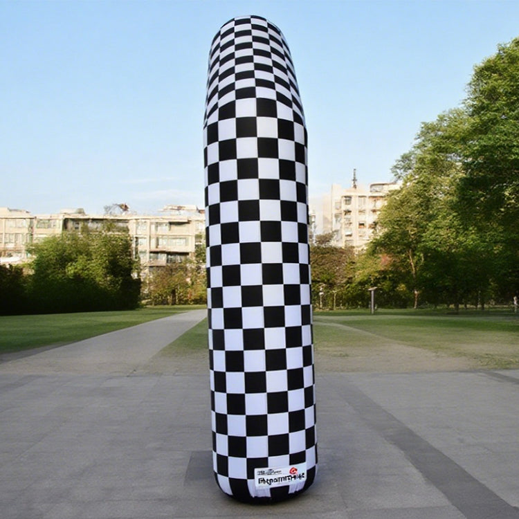 KeepFuns Black and white checkered angled inflatable arch for outdoor events, starting and ending points, running and cycling competitions, customized event signage, and arches