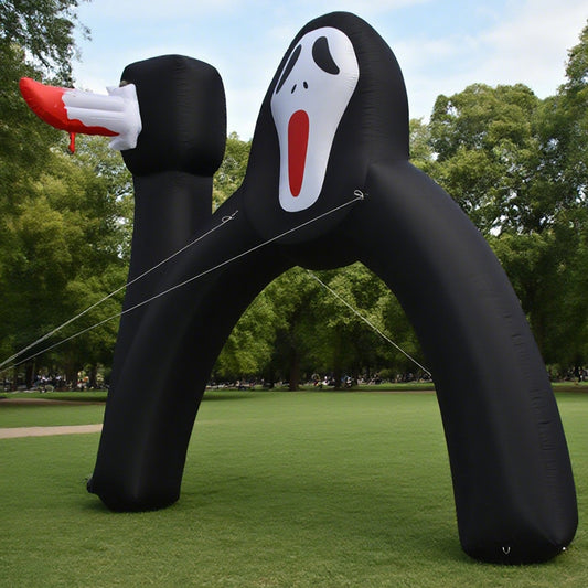 KeepFuns Black horror theme special shape advertising arch Halloween inflatable arch haunted house event decoration arch custom horror pattern arch