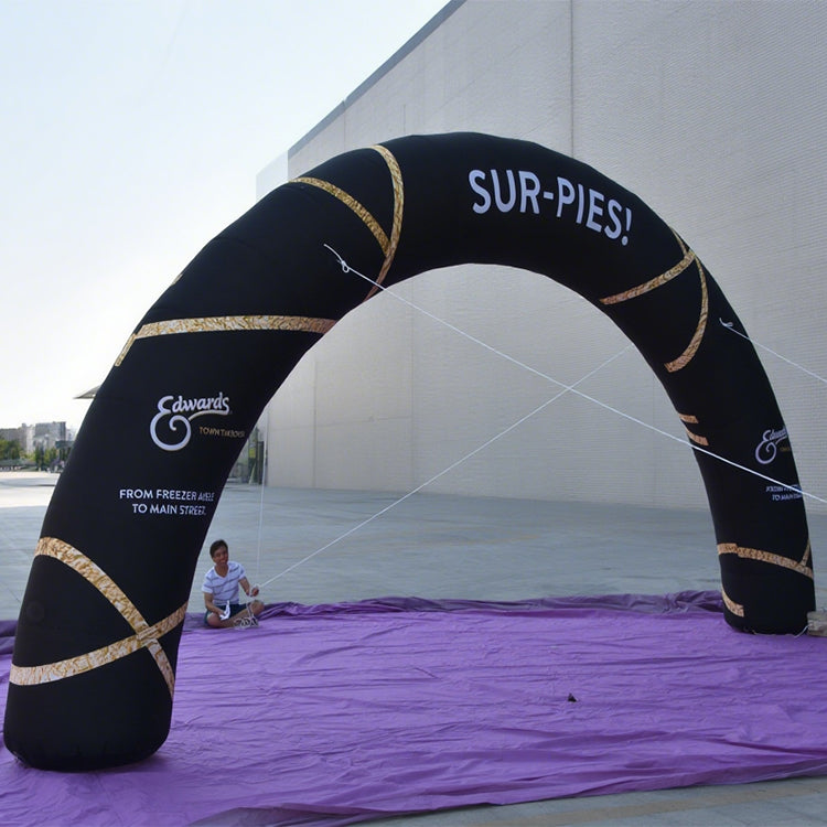 KeepFuns Black inflatable semicircular advertising arch, outdoor event arch, customized slogan promotion arch, brand promotion marketing arch