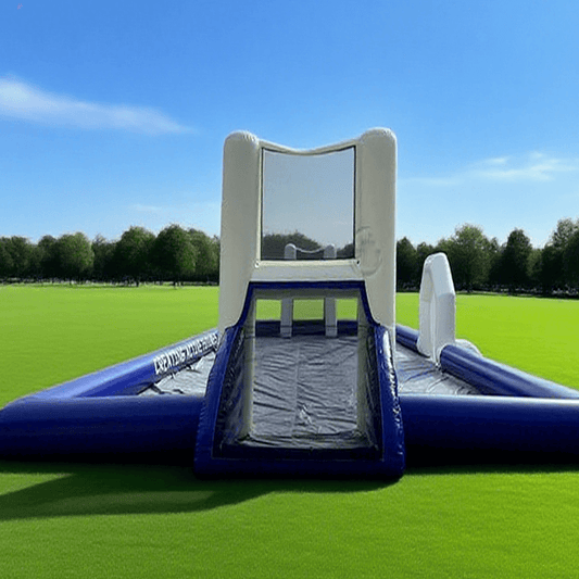 KeepFuns Blue and white inflatable football field Outdoor children's water football park Parent-child interactive water sports facilities