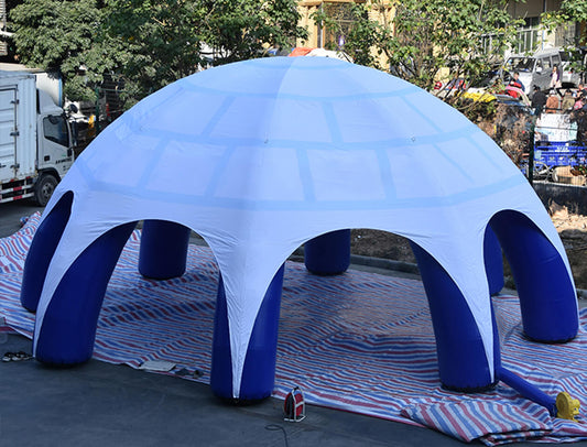 KeepFuns Blue and white inflatable tent, outdoor large event tent, exhibition tent, camping party inflatable tent