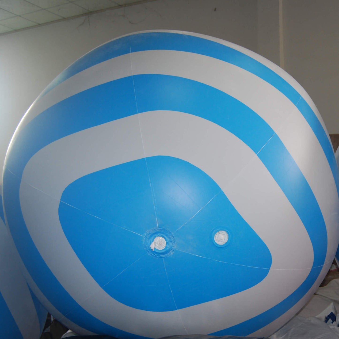 KeepFuns Blue and white striped inflatable advertising ball, large-scale event decoration air model, commercial promotion prop ball