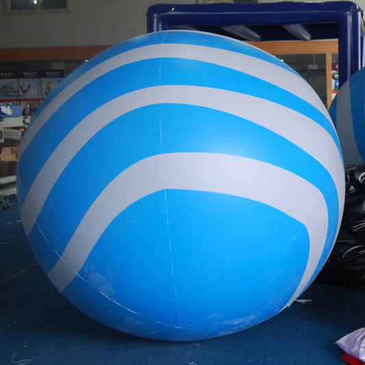KeepFuns Blue and white striped inflatable advertising ball, large-scale event decoration air model, commercial promotion prop ball