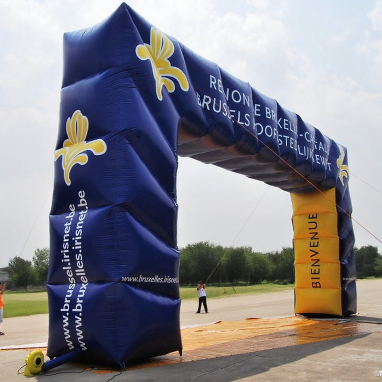 KeepFuns Blue and yellow contrast right angle inflatable arch Urban area publicity arch Large event welcome arch Customized text pattern arch