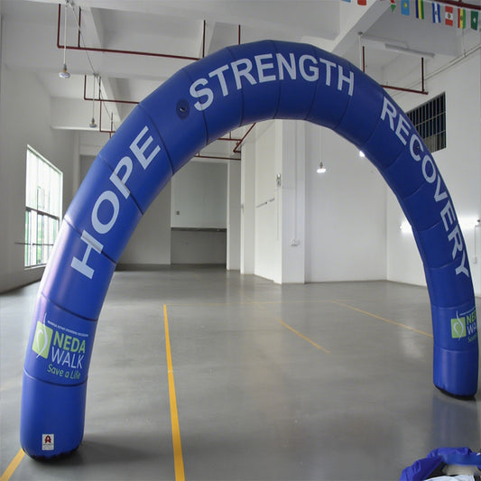 KeepFuns Blue charity event inflatable arch outdoor walking marathon arch motivational slogan publicity arch custom LOGO charity arch