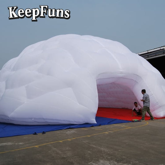 KeepFuns White brain-shaped dome inflatable tent, with fast inflation, light weight and sturdiness, suitable for advertising and brain-themed outdoor activities