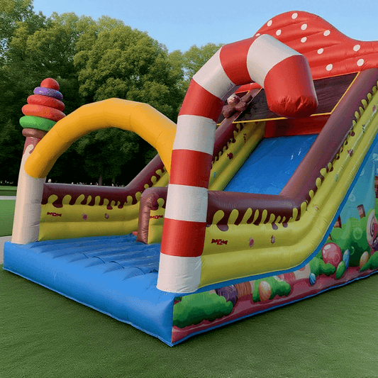 KeepFuns Candy theme inflatable slide Children's outdoor large amusement facilities Parent-child interactive colorful inflatable slide