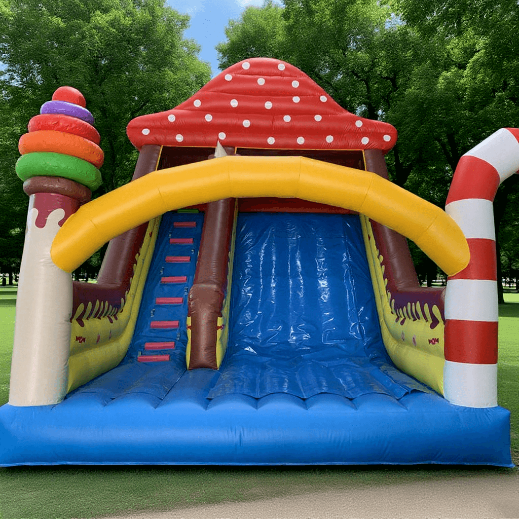 KeepFuns Candy theme inflatable slide Children's outdoor large amusement facilities Parent-child interactive colorful inflatable slide