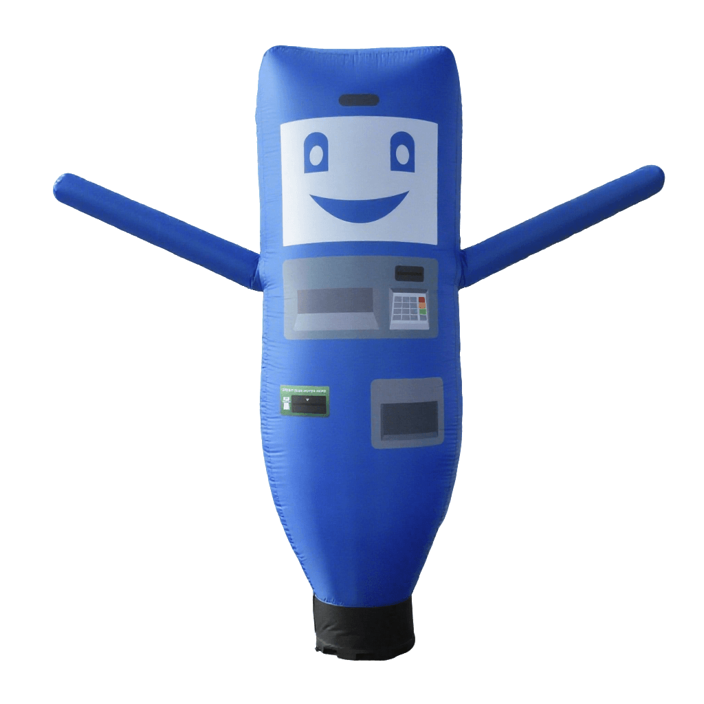 KeepFuns Cartoon ATM machine shape inflatable advertising column bank brand promotion inflatable model outdoor creative interactive display props